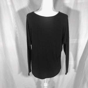 Black Twisted Front Long Sleeve Top